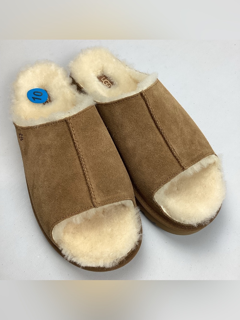 UGG Women’s Suede Greenort Open Toe Slides Brown Sz 10 NWOT Retail $125